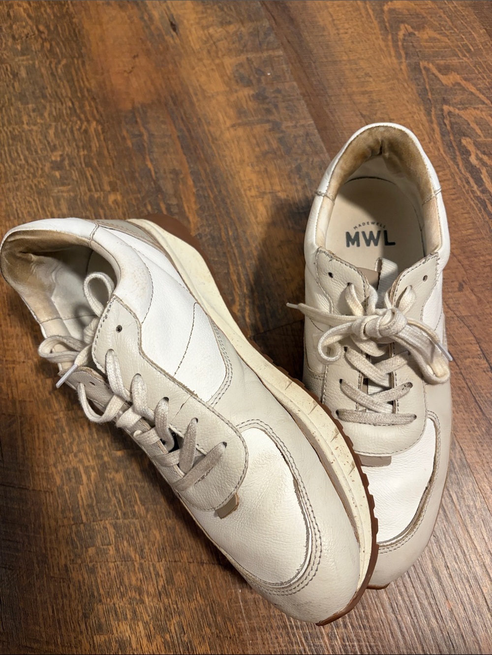 Madewell Cream White Leather Women's Sneakers
